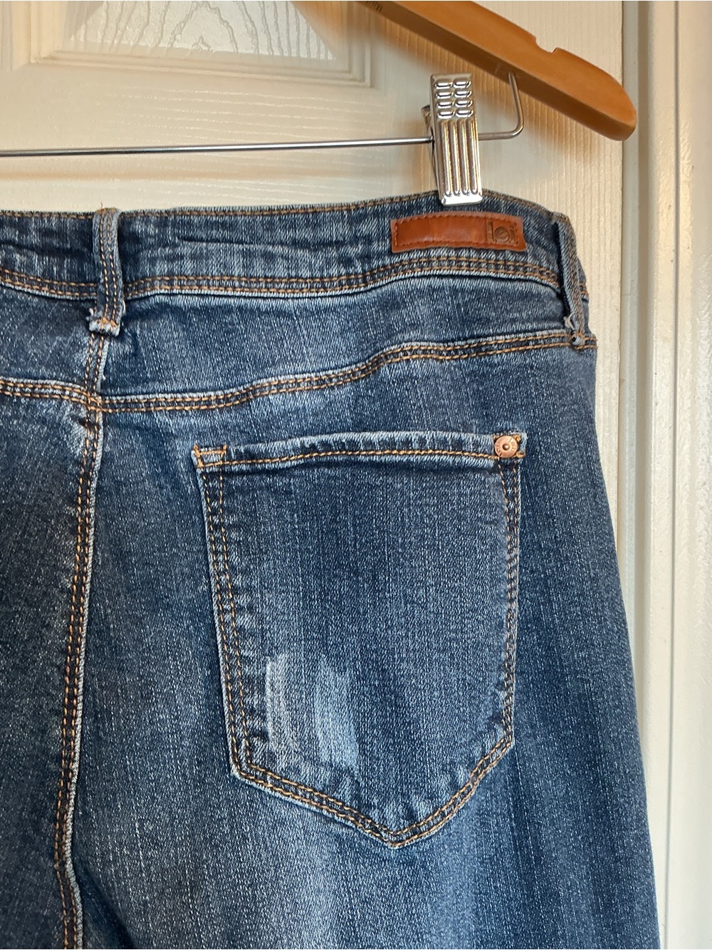 lei Junior's/Women’s Dark Blue Distressed Classic Skinny Button Up Jeans Size 15 - Picture 5 of 13
